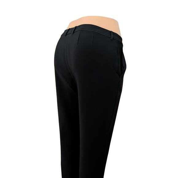 St. John Caviar Black Crepe Marocain Front Slit Ankle Pants in Jennifer Fit - Picture 6 of 16
